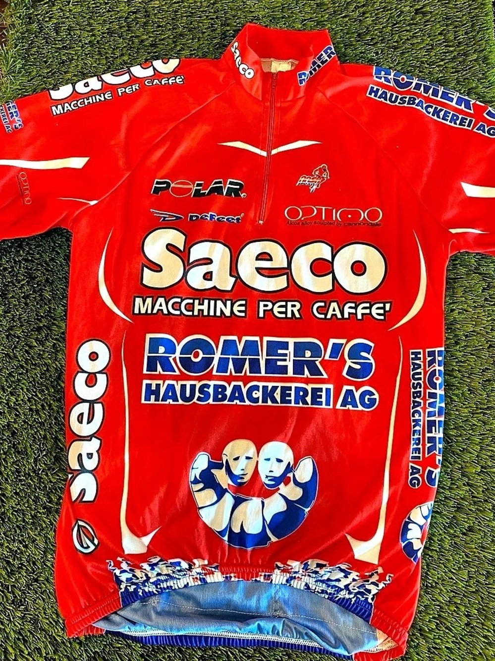 Santini Saeco Romer's Hausbäckerei AG Vintage Cycling Jersey Men's Cycling M